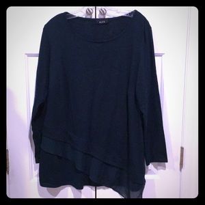 Dark green asymmetrical top